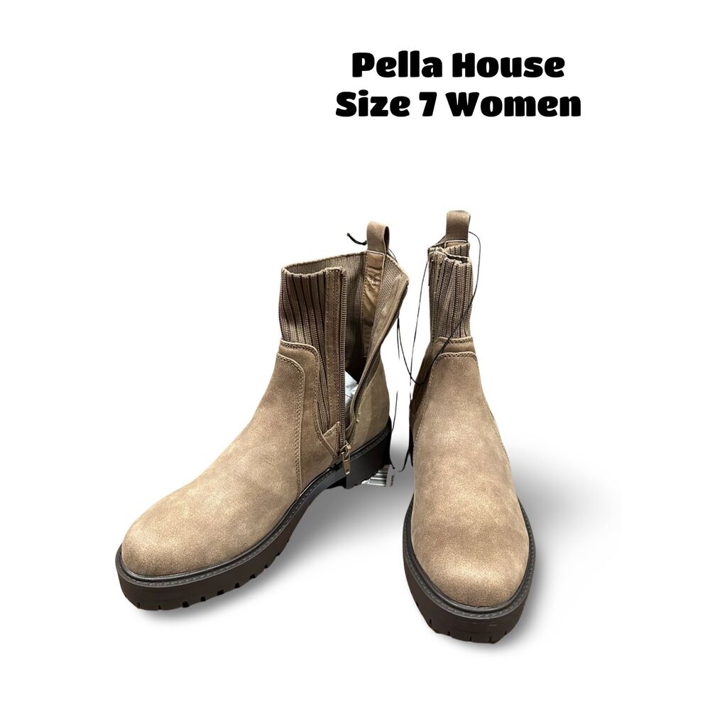Dolce Vita Stretch Knit Bootie Ladies' NEW Womens Platform Height Brown Size 7